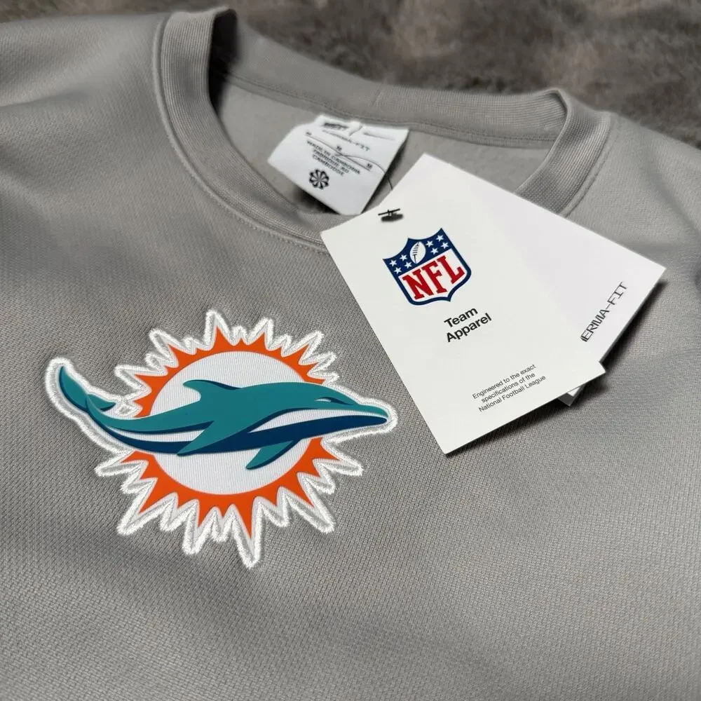 Nike Miami Dolphins Therma Fit Gray Shirt Fleece Woman’s Size Medium NWT